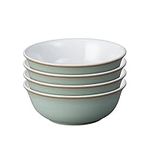 Denby - Regency Green Cereal Bowls Set of 4 - Dishwasher Microwave Safe Crockery 650ml 16.5cm - Green, White Ceramic Stoneware Tableware - Chip & Crack Resistant Soup Bowls