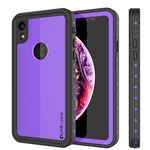 PunkCase for iPhone XR Waterproof Case [StudStar Series] [Slim Fit] [IP68 Certified] [Shockproof] [Dirtproof] [Snowproof] Armor Cover for iPhone XR [Purple]