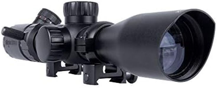 (Black) - Monstrum Tactical 3-9x32 Rifle Scope with Rangefinder Reticle and Offset Reversible Scope Rings