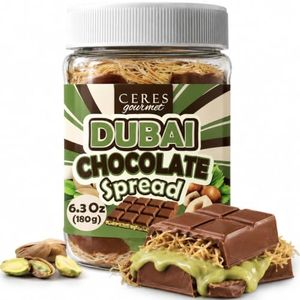 Dubai Chocolate Spread – 6.35 oz Jar with Pistachio, Kataifi & Gourmet Dubai Chocolate Filling for Pancakes, Breakfast, Snacks, and Desserts
