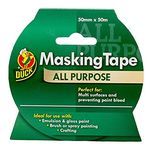 Duck Tape All Purpose Masking Tape 50mm x 50m, indoor painting and decorating for multi surfaces prevent paint bleed