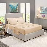 Nestl Queen Sheet Set - 6 PC Soft Microfiber Deep Pocket Queen Bed Sheet Set - Shrinkage and Fade Resistant Bedding Sheets & Pillowcases - Queen, Beige Cream