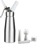 Sivaphe Manual Whipped Cream Dispenser Aluminum 500ML/1 Pint Cream Whipper Fancy Desserts Maker Homemade Gourmet Whip Culinary- Compatible 8-Gram N2O Whip Cream Chargers (Not Included)