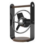 Sharper Image SBV1-SI USB Fan with Soft Blades, 2 Speeds, Touch Control, Quiet Operation, 5V Wall Adapter, 6 ft. Cable, Personal, Black