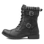 Rocket Dog Women's Billie Combat Boots, Black, 7 UK