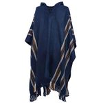 Gamboa Alpaca Poncho Mens Ponchos Adult Pancho Mexican Wool Cloak with Hood Cowboy and Western Blanket