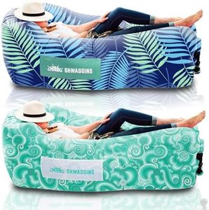 Chillbo Shwaggins Inflatable Couch Bundle – Cool Inflatable Lounger Easy Setup is Perfect for Beach Gear, Camping Fun and Festival Accessories.