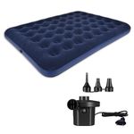 Robustt 56 Holes King Size Air Bed with Air Pump | Quick Inflatable - Blow Up Mattress Air Bed Portable Waterproof Air Mattress for Hiking, Travel, Outdoor and Home