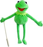 Kermit Frog Puppet with Detachable Control Wooden Rod, The Puppet Movie Show Soft Stuffed Plush Toy