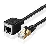 TNP Ethernet Extension Cable (20IN) - Ethernet Cable Cat 7 RJ45 Cable Extender, Male to Female Shielded LAN Network Cord High-Speed Cat6 Cat5 Ethernet Connector for Desktop, Laptop, and More