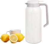 51 Oz Thermal Coffee Carafe Stainless Steel Double Wall Vacuum Insulated Coffee Pot Coffee Thermos for Hot Coffee Juice Tea Home and Office Use-Keep 12 Hours Hot/24 Hours Cold (White)