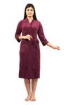 FEELBLUE Premium Micro Terry Free Size Unisex Adult Bathrobe with Front Pocket (Violet)