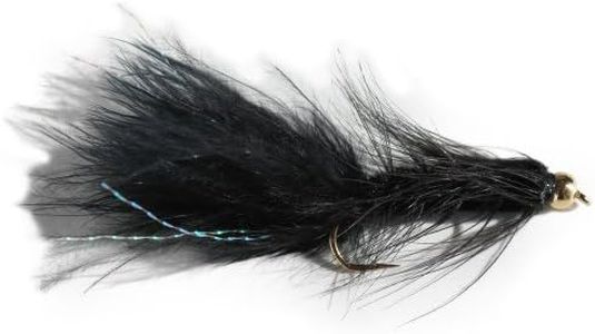 Flies Direct BH Woolly Bugger Black Assortment Trout Fishing Flies (1-Dozen)