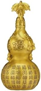 BPBYZY Brass Gourd Statue Chinese Attract Wealth Symbol Good Luck Feng Shui Gourd Statue for Home Office Desk Decor New Year Housewarming Birthday Gift (Brass Statue7)