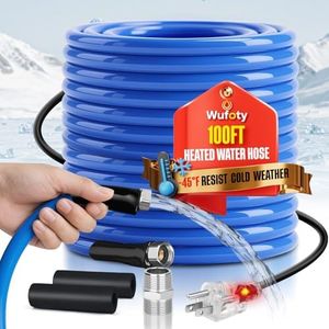 Wufoty 100FT Heated Water Hose for RV,Heated Drinking Water Hose,Anti-Freezing Temperature Down to -47°F, 1/2" Inner Diameter, Great Rv Accessories for Campers, Livestock, Agriculture