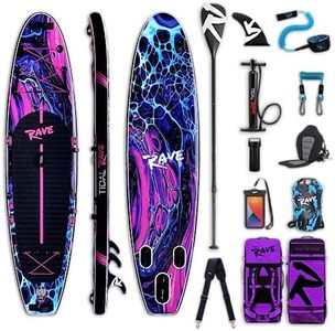 TIDAL RAVE Inflatable Stand Up Paddle SUP Board 10'6ft in Echo with Accessories - Kayak Conversion Kit - Sports Set for Beginners & Intermediates