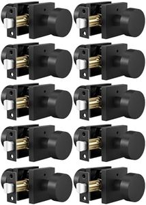 Goldenwarm Black Door Knobs Interior, Zinc Alloy Privacy Door Knob for Bedroom & Bathroom, Matte Black Interior Door Knobs with Emergency Release, Adjustable & Reversible - 12 Pack