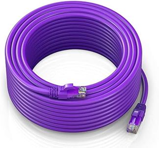 FEDUS 20 Meter Cat6A Shielded Foiled Twisted 4 Pair Sftp Sstp High Speed Gigabit Computer Network Internet Rj45 Lan Wire Patch Ethernet Cable For Printer, Personal Computer PURPLE