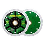 KURSTOL Tile Porcelain Diamond Blade - 2pcs 4.5"/115mm Super Thin Diamond Cutting Disc Wheel,Arbor 7/8"-5/8" for Ceramic Granite,Marble Angle Grinder Tile Saw Blade