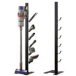 MOOPHY Storage Vacuum Stand Holder Compatible for Dyson, Floor Docking Station Heavy Metal with 6 Hooks Compatible for Dyson V6 V7 V8 V10 V11 V12 V15 Handheld Cordless Vacuum Cleaners and Accessary
