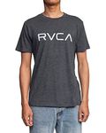 RVCA Men's Premium Red Stitch Short Sleeve Graphic Tee Shirt T, Big Black/Grey, Large