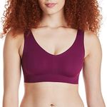 Hanes Womens Seamless Wireless Bra, Lightweight Full-Coverage Wirefree T-Shirt Bra (S-3Xl), Galactic Red, Medium