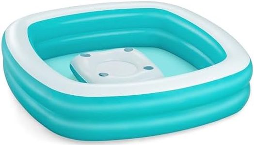 Bestway H2OGO! Sippin' Summer Inflatable Family Pool (7'2" x 7'2" x 19") | Blow Up Swimming Pool for Kids and Adults | Features Removable Center Console with Cup Holders