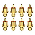 Tertullus 8 Pcs RCA Dust Caps Replacement RCA Grounding Caps Gold Plated Noise Stopper