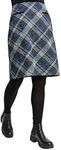 Roman Originals Skirt for Women UK - Ladies Brushed Short Stretch Smart Casual Work Office Meeting Mini Straight Fitted Bodycon Jersey Pull On Soft Checked Elasticated Waist - Blue - Size 14