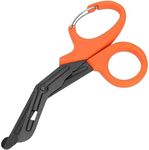 Titanium Bandage Shears Scissors EMT and Trauma Shears, Bent Stealth Black Coated for Nurses, Students, Emergency Room (Orange, 19cm)