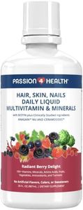 Passion 4 Life Hair Skin Nails Daily Liquid Multivitamin Minerals 30 Fl Oz | Radiant Berry Delight - Sugar Free, Gluten Free, Dairy Free, Caffeine Free, No Artificial Flavors, or Sweeteners