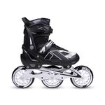 Nivia Speed Pro Inline Skate, Adjustable Inline Roller Skates for Unisex Kids & Adults, Outdoor Skating Shoes Roller Blades, 110mm Wheels for Smoother Rides (Medium, Black/White)