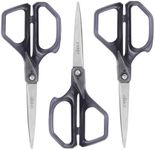 LIVINGO Scissors All Purpose for Office - 3 Pack 8 Inch Sharp Stainless Steel Heavy Duty Fabric Paper Cutting Shears for Crafts, Sewing School Home Use