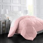 Jaipur Linen Comforter Single Bed 500 GSM Soft Microfibre for Heavy Winter AC Blanket/Duvet/Dohar/Quilt for All Weather Breathable -for Single Bed-Pink