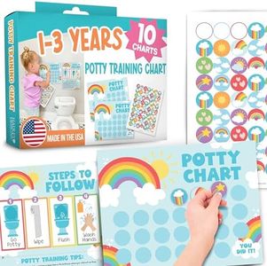 Rainbow Potty Training Chart For Toddler Girls - Potty Training Sticker Chart For Girls Potty, Potty Chart For Girls With Sticker, Sticker Chart For Kids Potty Training Reward Chart, Kids Reward Chart
