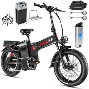 Wallke H9 ULTRA Portable Power Station Electric Bike, 4000W 40MPH Fast Ebike for Adults, 2-in-1 E-Bike Battery +Solar Generator 48V 77Ah Long Range, Torque Sensor, 20" Fat Tire All Terrain Bicycle, UL
