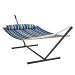 VEVOR Two Person Hammock with Stand Included Heavy Duty 480lb Capacity, Double Hammock with 12 FT Steel Stand and Portable Carrying Bag and Pillow, Freestanding Hammock for Outdoor Patio Yard Beach