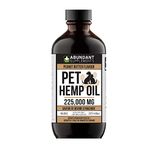 Pet Hemp Oil 225,000 Mg (8 oz) – Extra Strength Formula - Peanut Butter Flavoured - Derived Hemp Seed Oil - Hip, Joint Support and Skin, Coat Health – Non-GMO Omega 3 6 9 Balance Oil Made in Canada