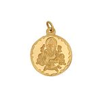 Bangalore Refinery 2.5 Gm Round Ganesh 24k (999) Yellow Gold Pendant for Women