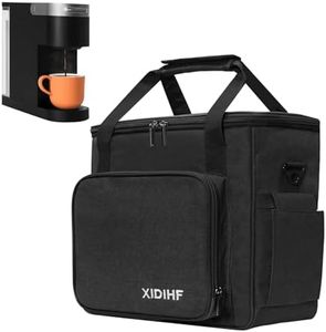 XIDIHF Bolsa de viaje para cafetera Keurig K-Slim y otros accesorios, múltiples bolsillos, bolsa de transporte para cafetera de una sola porción, bolsa de almacenamiento portátil con correa para el