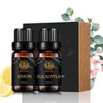 Aromatherapy Eucalyptus Essential Oils Lemon Set, 100% Pure Eucalyptus Scented Oils Lemon Set, 2x10ml Therapeutic Grade Lemon Essential Oils Eucalyptus Fragrance Kit for Diffuser, Humidifier, Home