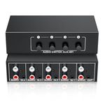 RCA AUX Audio Switcher 4 in 1 Out, BolAAzuL Stereo Audio Selector 4X1 Passive 3.5mm Aux L/R RCA Audio Switch Box Analog Audio Selector