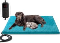 Super Large Size Outdoor Pet Heating Pad for Dogs, Extremely Waterproof Heated Cat Bed Pad Mat, Adjustable 6 Temp & 5 Timers Chewproof Heater for Feral Cat Dog House Whelping Box