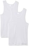 Jockey Men's Ribbed Singlet 2-Pack, White, Medium