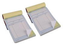 HOLBÉ 2 Pack 50 duplicates of Receipt Book/Invoice Book Without VAT-A5 Size 100 Pages Each/Self Numbered/Easy to Tear/Waterproof Hard Cover/Spare seperator