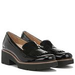 Naturalizer Women's Darcy Tassel Penny Loafer with Heel, Black Patent Leather, 7.5 Wide