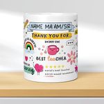 Akipi Thank You Teacher Personalized Mug - Custom Teacher's Name, Appreciation Mug, Daily Affirmations, Teacher Thank You Gift ARM725 11oz Ceramic Coffee/Tea Cup (Pack of 1)