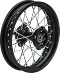 Rim - Rear Wheel 12" (1.85x12), 15mm Axle, Black, Steel Dirt Bike Rim, Disk Brake Compatible with with companies such as Gio, Tao Tao, YCF, Pitster Pro, Apollo, BSE, Boser, Piranha