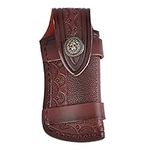 AMIJOUX Leather Knife Sheath, Fixed Blade Knife Holster, Belt Loop Case Holder Bag Tooled Leather Knife Pouch Hunting Knives Sleeve Universal Knife Edge Guard