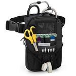 Trunab Vet Nurse Pouch with Multiple Pockets, Nurse Waist Bag Fanny Pack with Adjustable Waist Strap for Stethoscope, Scissors and Other Medical Supplies, Black - Patented Design